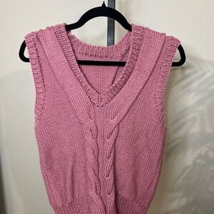 SOLD PLEASE DONT PURCHASE PINK Cable Knit Sleeveless Sweater